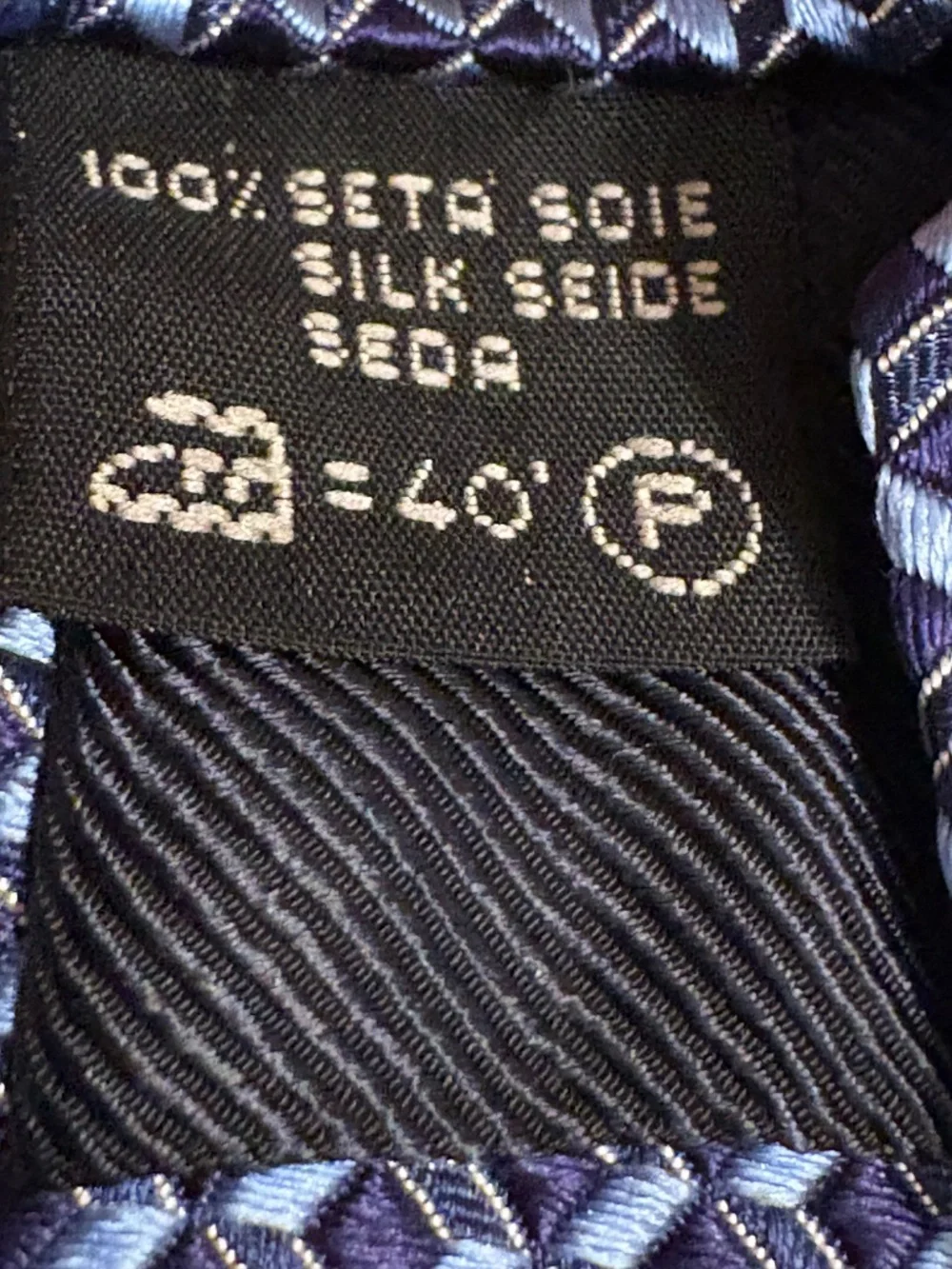 Ermenegildo Zegna Silk Tie Blue Geometric Jacquard Luxury Necktie